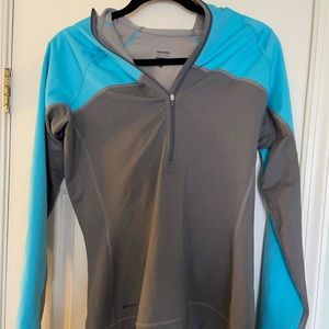 Nike Pro grey and blue quarter zip